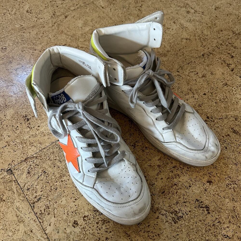 Golden Goose Sky Star 302/420 Limited White Leather High Top Sneakers Shoes 41 - Picture 2 of 7